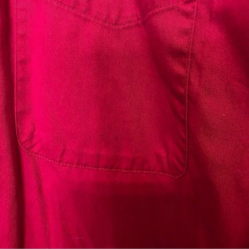 Advance Auto Parts Port Authority Red Button Up Employee Work Shirt Size XL